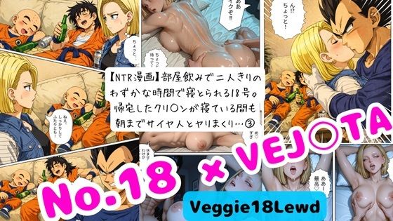 【NTR漫画】 3部屋飲みで二人きりの わずかな時間で寝とられる18号。 帰宅したクリ○ンが寝ている間も 朝までサイヤ人とヤリまくり… 3  エロ画像748731