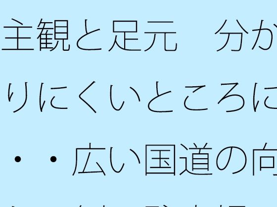 主観と足元  分かりにくいところに・・広い国道の向かい側の駐車場  エロ画像753645