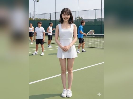 【AI生成作品part2】  テニスウェアの新妻のパンチラとブラ、転校生のパンチラを撮影  エロ画像768908