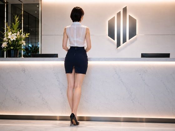 飼育された美人受付嬢の巨尻  エロ画像774011