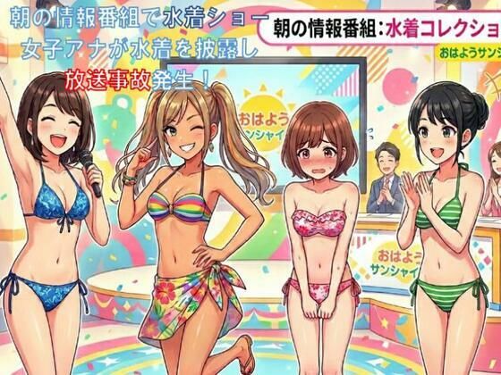 朝の情報番組で水着ショー。女子アナが水着を披露し放送事故発生！  エロ画像783166