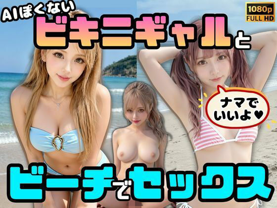 【AIぽくないAI美女】ビキニギャルとビーチで青空セックス【顔に妥協しない】  エロ画像785134