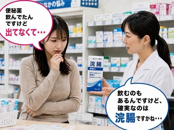 薬局で便秘相談したら浣腸をオススメされてしまう女子 8  エロ画像786521