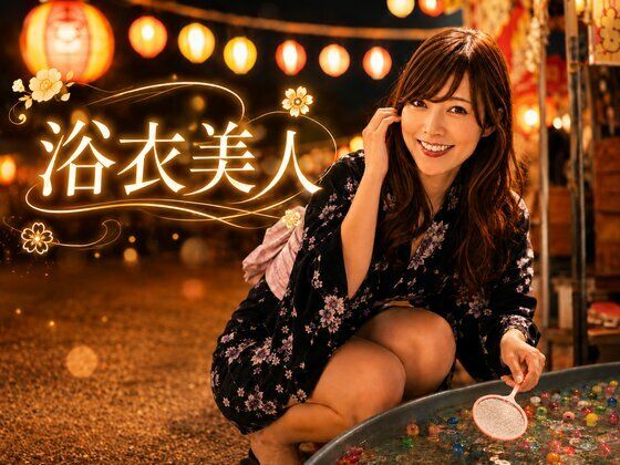 【実写系AI写真集】黒髪美女達といくそれぞれの温泉夏祭り浴衣デート  エロ画像791268