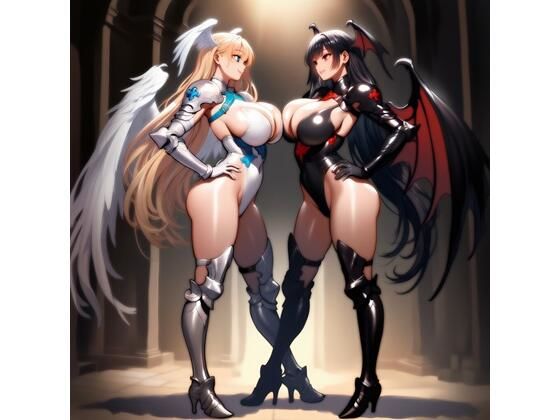 天使VS悪魔 天魔キャットファイト  エロ画像792558