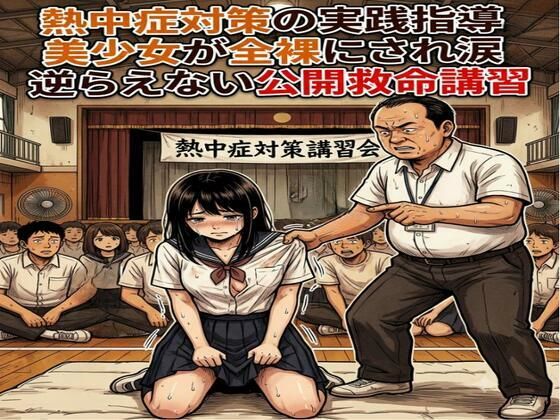 熱中症対策の実践指導。美少女が全裸にされ涙。逆らえない公開救命講習  エロ画像793753
