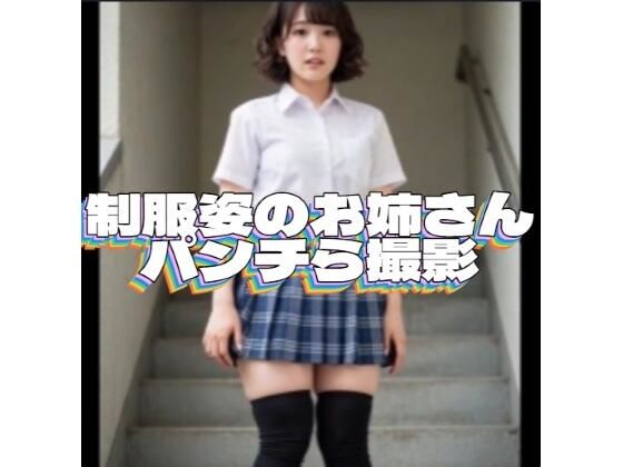 制服姿のお姉さんのパンチら撮影させてもらいましたw  エロ画像796611