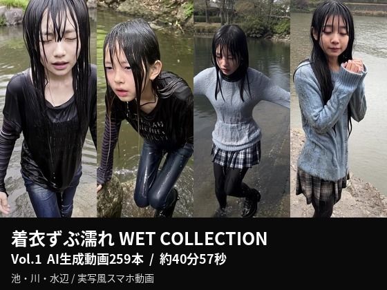 【AI動画259本】着衣ずぶ濡れ WET COLLECTION Vol.1｜池・川で全身びしょ濡れ  エロ画像805581